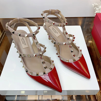 Women's Gladiator sandals Summer 2026 Luxury With Ankle Strap Pointed Toe Fashion Rivet High Heels Party Ladies Shoes Women 10cm