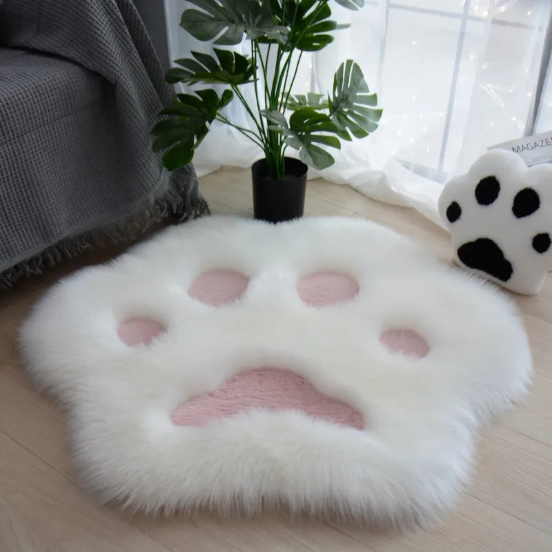 Lovely Cat Paw Pattern Soft Plush Carpet Home  Rugs and Carpets for Home Living Room