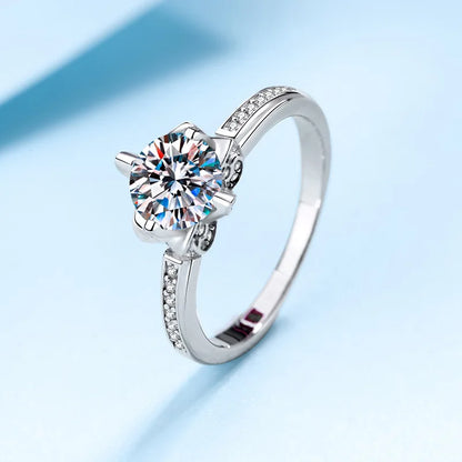 Pigeon's Egg Ring 1ct Women Moissanite PT950 Platinum - Crystal Moissanite Diamond-Like Brilliance