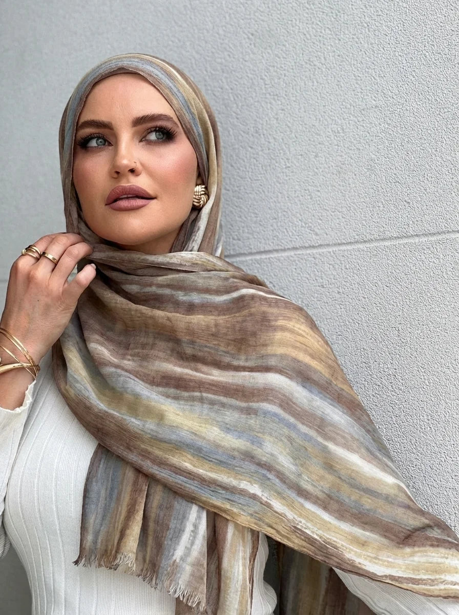 Women Big Size Plain Solid Cotton Rayon Crease Hijab Scarf Lady High Quality Wraps and Shawls Musulman Headband Islamic Turban