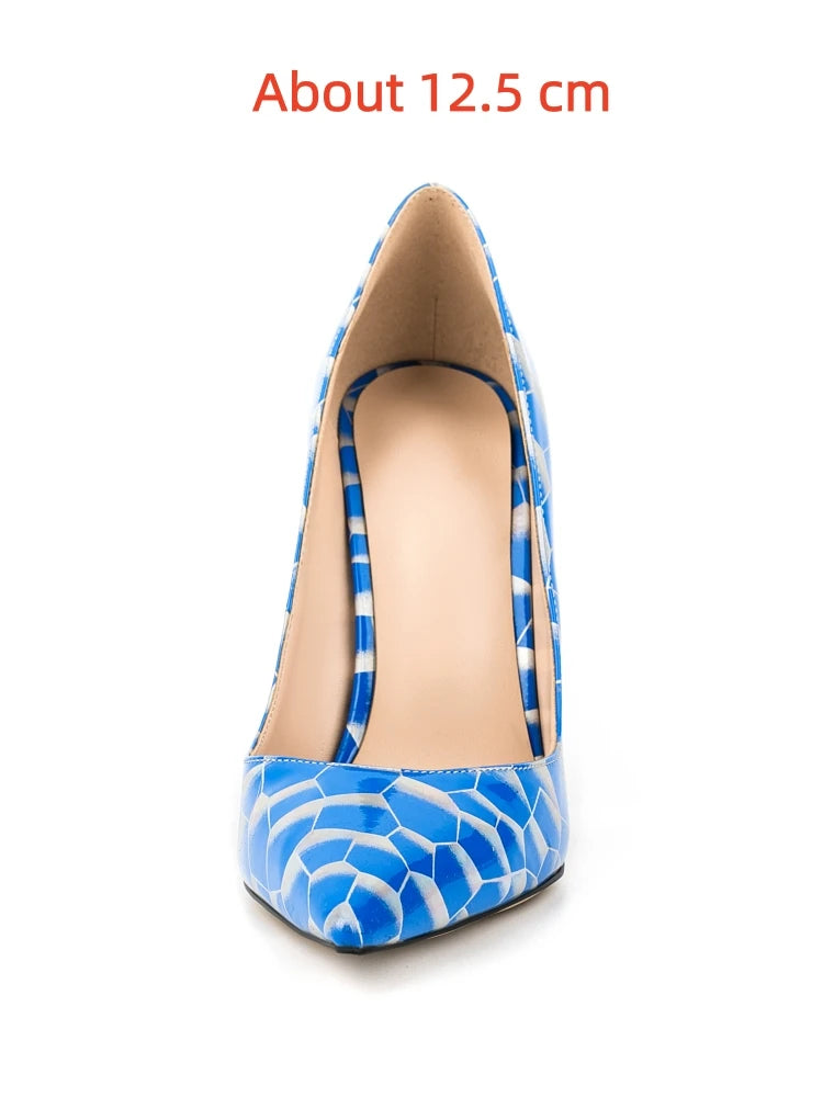 Multicolor Abstract Graffiti Print Pointed Toe Stiletto Pumps, Women Thin Heel Evening Shoes for Wedding, Formal Party and Night