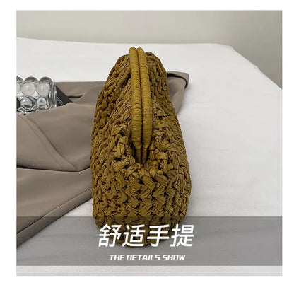 New Summer Beach Bag for Women Clutch Bag Luxury Designer Straw Bags Tote Handbag Fashion Woven Rattan Bags Female Travel Purse