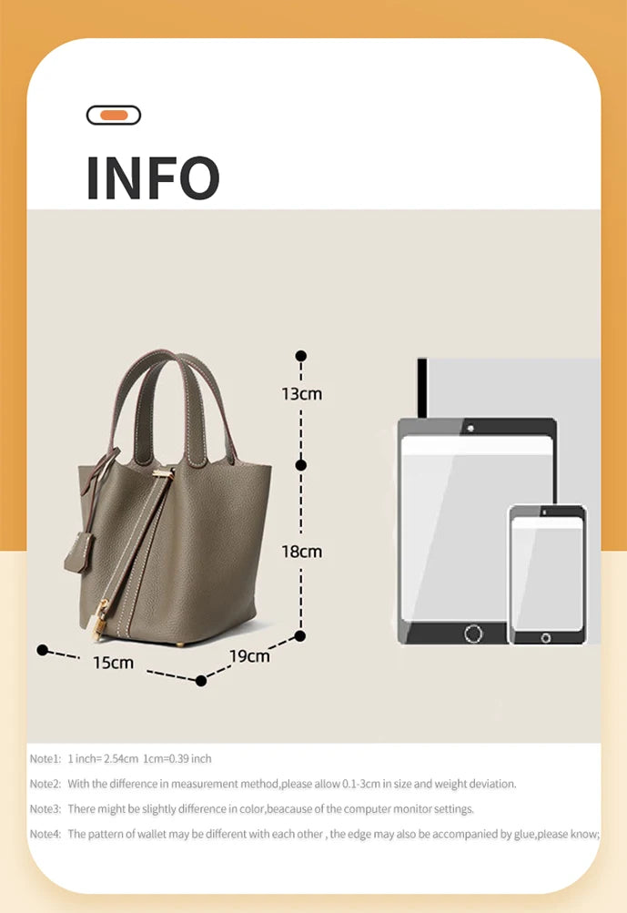 Women Tote Bags 100% Genuine Leather Bucket Female Fashion Solid Designer Shopper Shoulder Handbags Brand Trend Purses