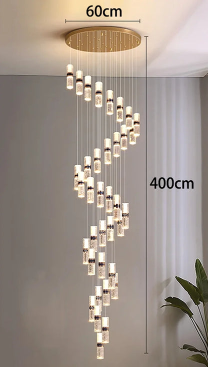 Modern home decoration crystal chandelier, stair Pendant lamp, living room Pendant lights, interior lighting