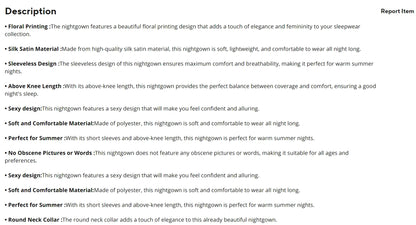 Ladies Sexy Sling Nightgown Nightdress Women's Sexy Lingerie Silk Satin Sleepwear Floral Pinting Nightwear Homewear Mini Dress