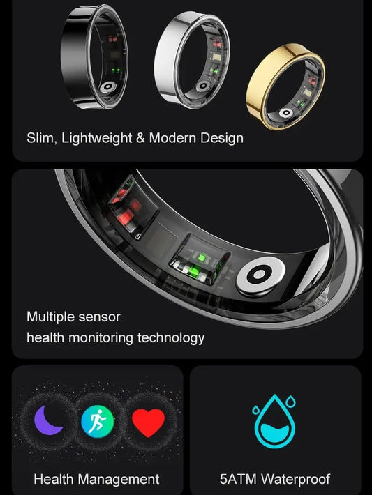 2026 Smart Ring R09 5ATM Waterproof Smartring for Men Women Heart Rate Skin Temperature Monitor Fitness Tracker For Android iOS