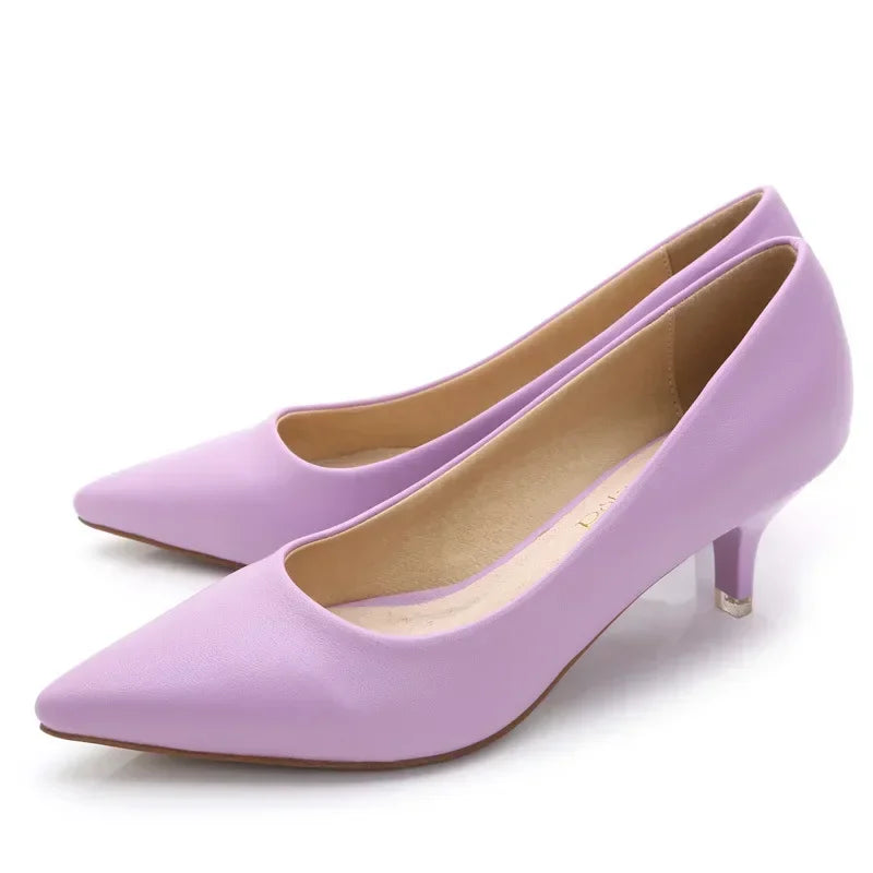 Professional High Heels Women Pointed Shallow Mouthed Single Shoes Black Slim Heeled Flight Attendant Formal Work Shoes Pumps