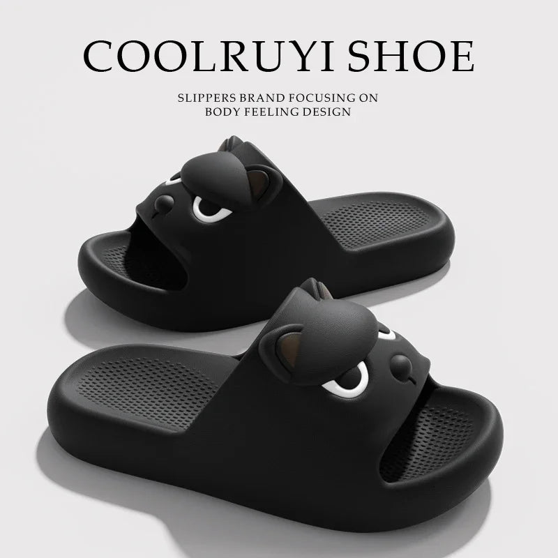Summer Soft EVA Husky Slippers for Adults Indoor Outdoor Anti Slip Couple Shoes 2026 Men Thick Sole Summer Beach Slides Sandals