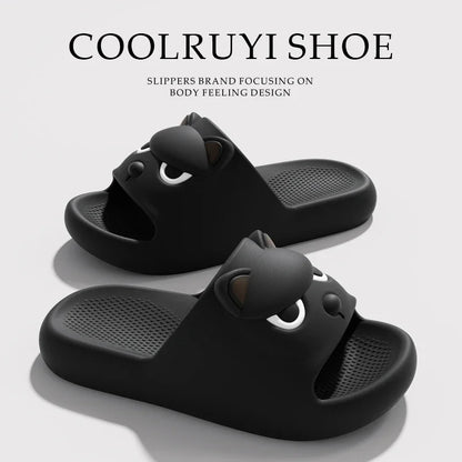 Summer Soft EVA Husky Slippers for Adults Indoor Outdoor Anti Slip Couple Shoes 2026 Men Thick Sole Summer Beach Slides Sandals