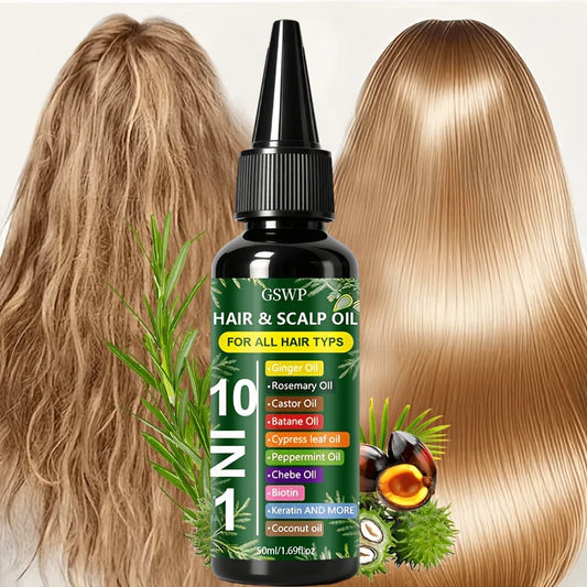 GSWP 10-in-1 Moisturizing Hair Oil: Hydrates and Nourishes to Care for Your Tresses. It Leaves Hair Looking Smooth. 50/100ml
