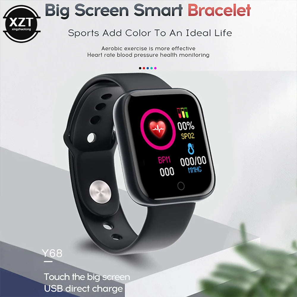 Y68 Color Screen Pedometers Sport Watches Bracelets D20 Heart Rate Blood Pressure Fitness Smart Wristband For Children Men Women