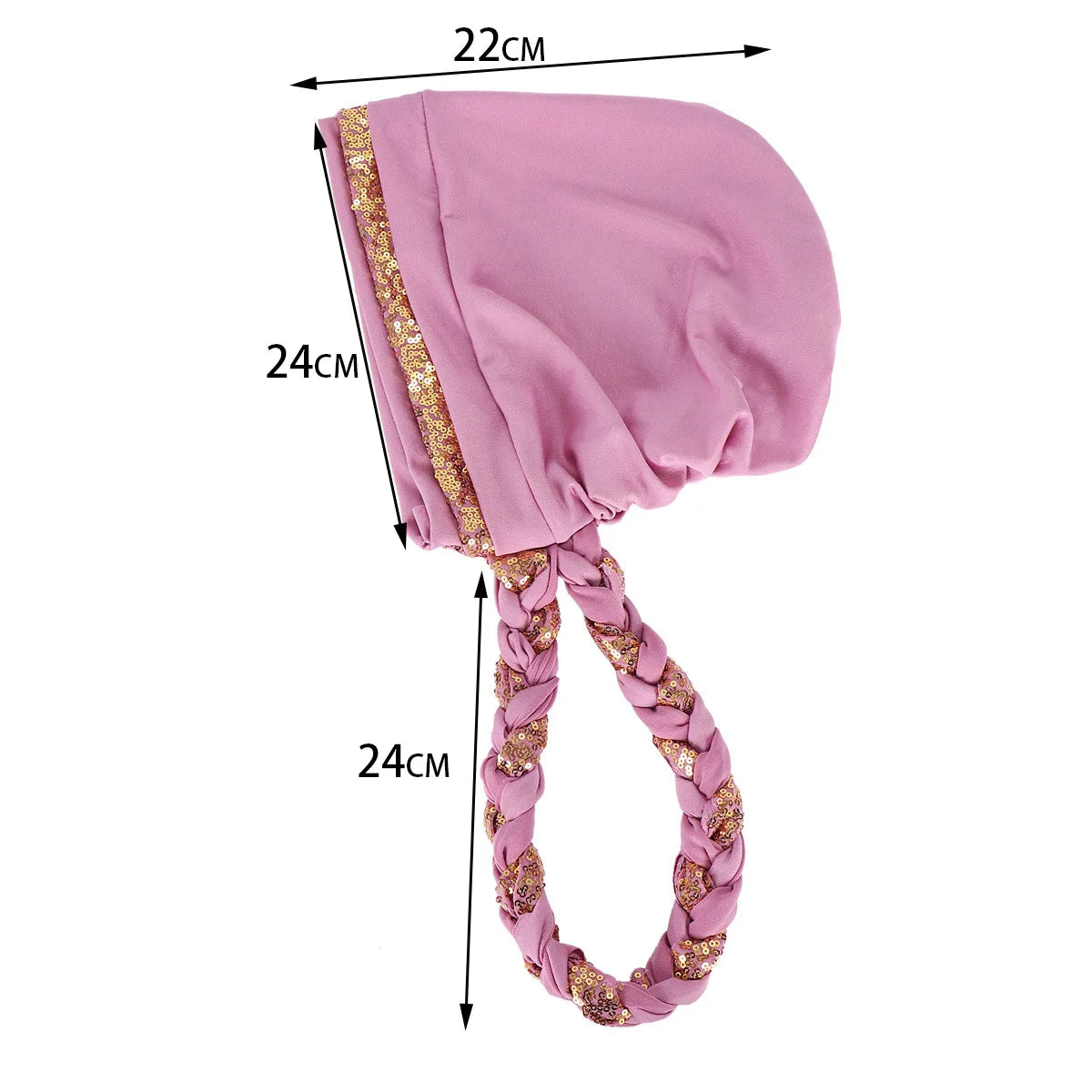 Women Hijabs Turban Hats Sequin Solid Color Braid Twist Caps Cancer Chemotherapy Beanies Cap Headwrap Plated Hair Loss Cover
