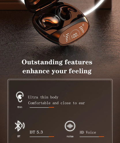SK Ultra-thin Sleep Headphones 5.3 Wireless Bluetooth Headset Invisible Earbuds Hidden In Ear Button Sports Earphones Waterproof