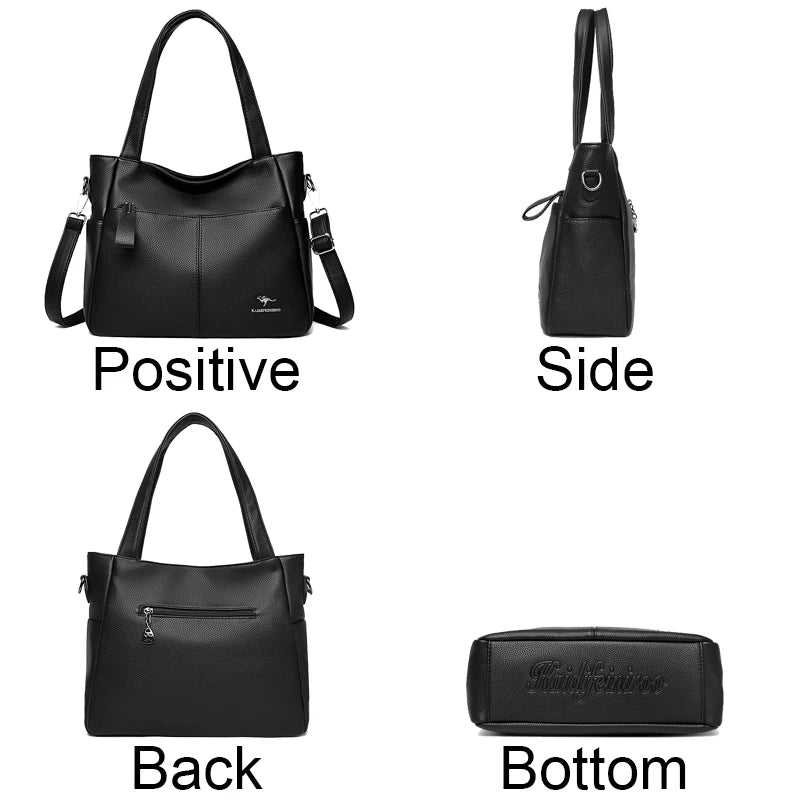 High Quality Soft Leather Shoulder Crossbody Bags For Women Large Capacity Luxury Bag Brand Designer Casual Handbag Sac A Main