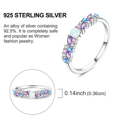 LAZA 925 Sterling Silver Colorful Rings Sparking Zirconium Bowknot Moon Sun Original Ring For Women Anniversary Wedding Gifts