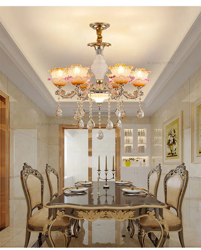 New Bedroom Chandelier  European Luxurious Atmospheric Lighting Fixture Home Living Room Dining Room Light Luxury Crystal Lamps