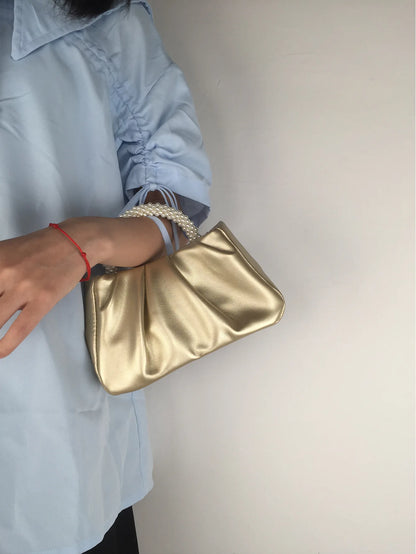 Fashion Pearl Handle Women Dinner Clutch Purse Handbags Luxury Design Ladies Square Shoulder Bags Female Small Messenger Bag