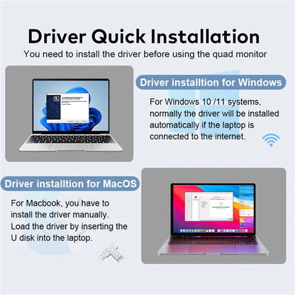 Rospider 14 to 18.5 inch Triple Screen Extender Laptop Monitor FHD Quad Display Portable Foldable Extended for MacBook Windows