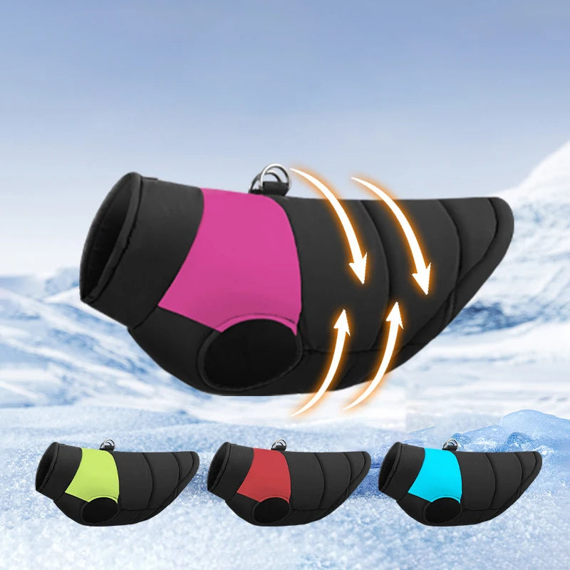 Pet Waterproof Warm Large Dog Coat Puppy Clothing Pet Vest Jacket Winter Warm Dog Clothes Waterproof Pet Vest Zipper Jacket