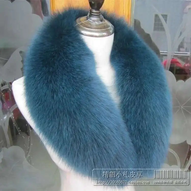 Real Fox Fur Collar for Women Coat Jacket Female Wraps Winter Warm Fur Scarf Extra Large Size Neck Warmer Fur Shawls Scarves