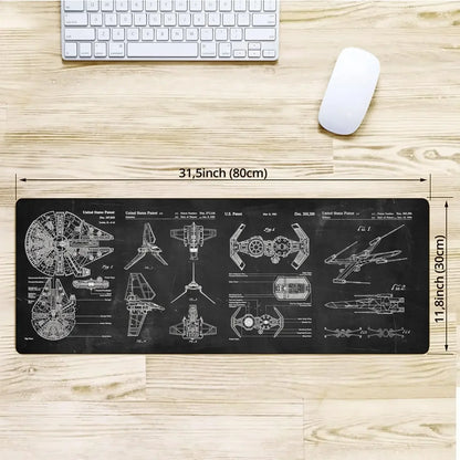 Spaceship space sci-fi console display plane large mouse pad XXL 90x40cm Rubber Anti-slip Gaming Keyboard Mats game accessories