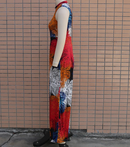 Slim Fitting Printed Sleeveless Women's Jumpsuit 2023 Spring New Casual Pants Rompers