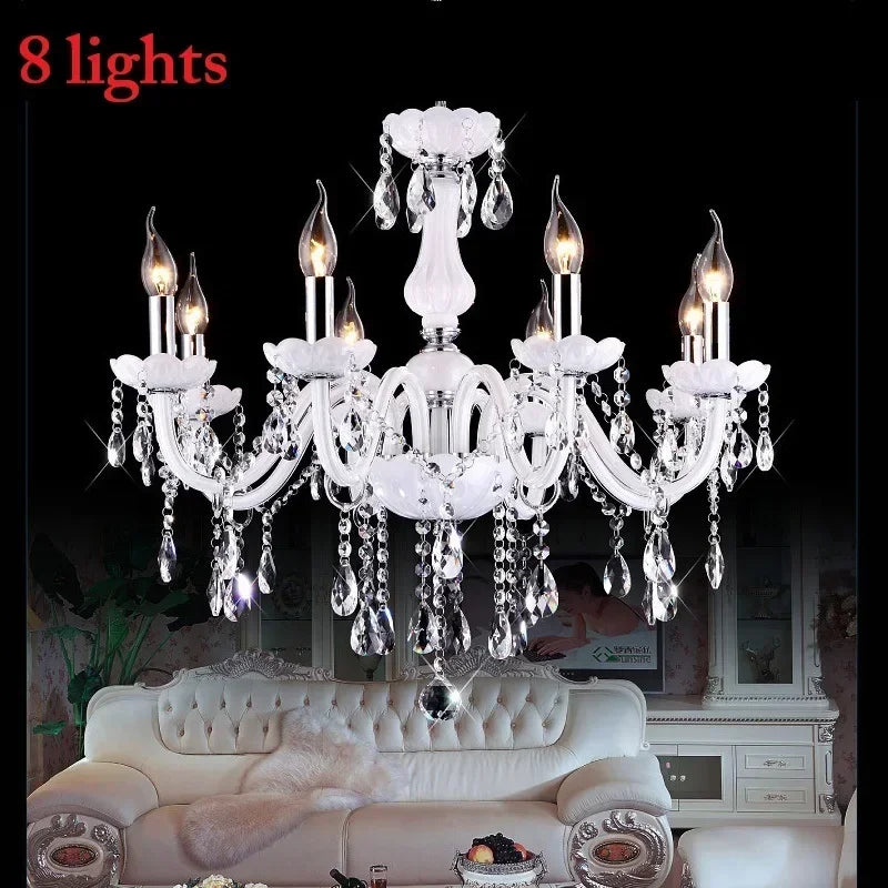 Vintage Elegant Ceiling Lamps Crystal Lustre Chandelier Living Room Dining Table Light Led Hanging Chandelier Home Appliance
