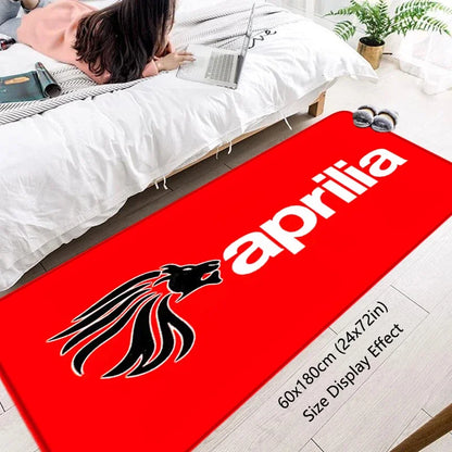 VIKAMA Motorcycle Racing Rug - Non-Slip Floor Mat for Entrance, Anti-Skid Bedside Carpet with Bike Print Home Decor