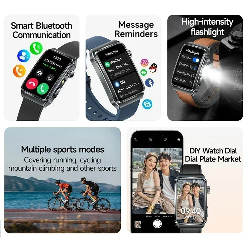 2025 New Nursing Grade ECG+PPG Pulse therapy Smartwatch Men Blood lipid Uric acid Bluetooth call Health Bracelet For Android iOS
