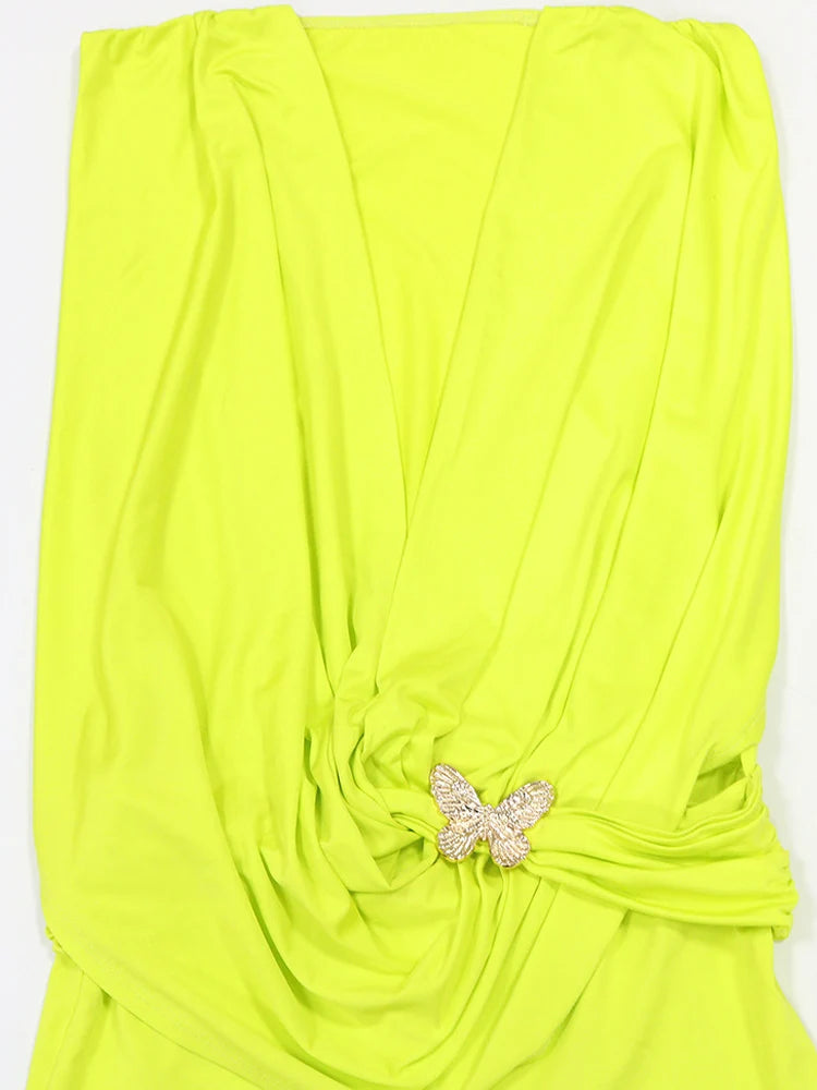 Kricesseen Sexy Solid Sleeveless V Neck Short Jumpsuit Women Summer Bodycon Capri Romper Butterfly Buckle Club Outfit Streetwear