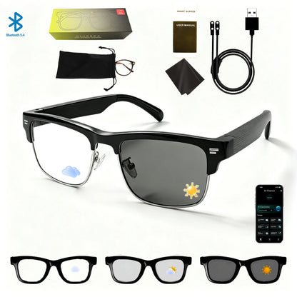 Smart Glasses Ultra-Light Playback Open-Ear Speakers Sunglasses Polarized Lens Smartglasses Bluetooth Glasses for Sports Travel