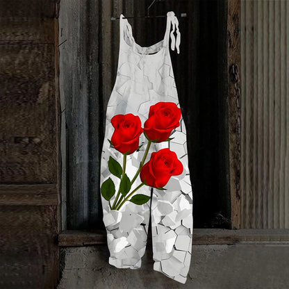 2026 New Colorful Paint Splash Print Sleeveless Overalls Women Casual Loose Wide Leg Jumpsuit Graffiti Art Streetwear Rompers Fo