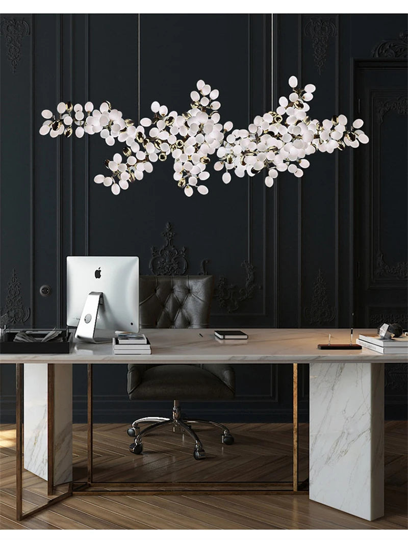 Nordic Luxury Grapes Bunch Hanging Chandelier Lamp for Dining Room Living Room Loft Villa Hotel Hall Decor Pendant Lights