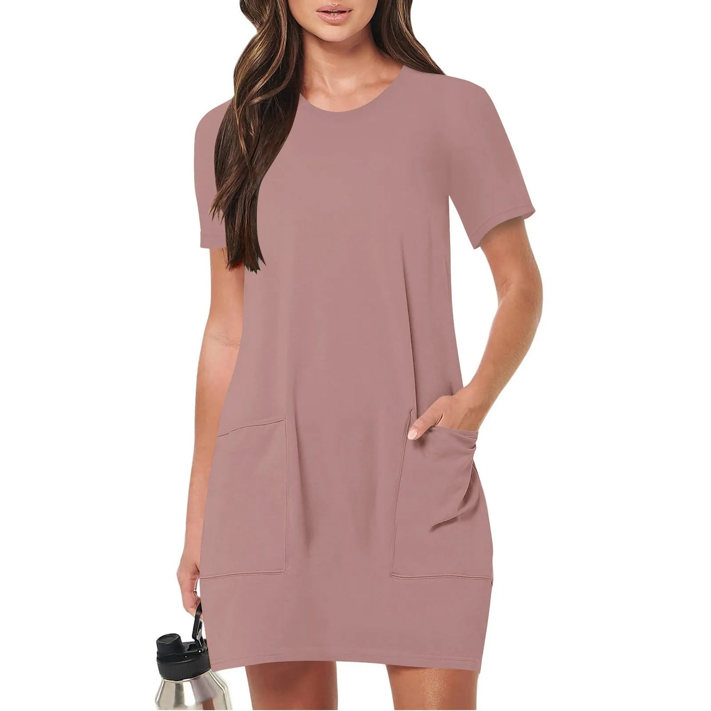 Women's Elegant Dresses Fashionable Solid Color Dress Casual Holiday Sports Short Dresses Long One-Piece Dress Gown vestidos