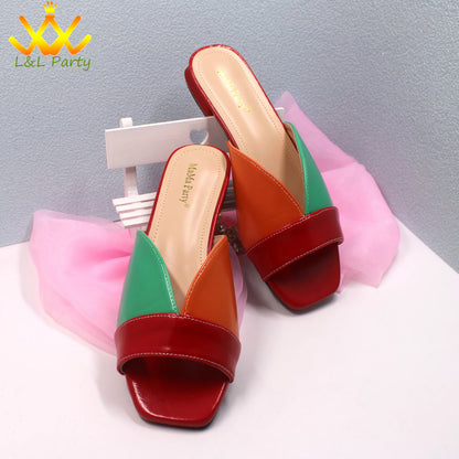2024 Summer New Fashion Italian Women Shoes and Bag Set in Dark Purple Color Mature Style Comfortable Heels for Wedding