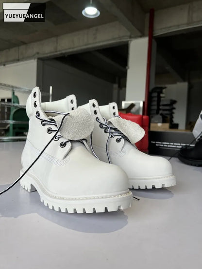 British Style Male Winter Comfortable Cow Suede Leather Round Toe Cross Tied Ankle Boots Solid Color Mid Heel Men Warm Footwear