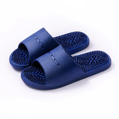 Summer Slippers for Men PVC Massage Soft Non-slip Solid Color Comfortable Bathroom Shoes Casual Women Indoor Home Sandals