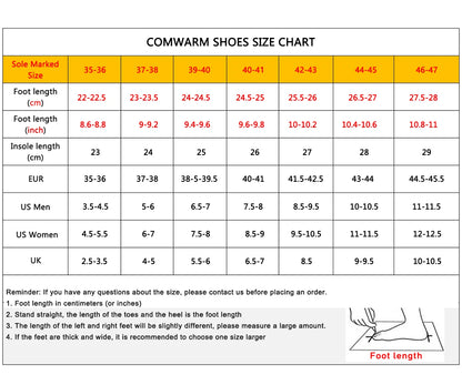 Comwarm Winter Warm Cotton Slippers For Women Men Flats Soft Non-slip Fluffy Shoes Design Slides Couple Indoor House Slippers