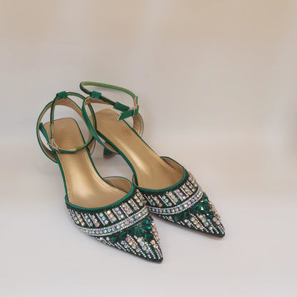 Ladies High Quality Women's Pumps And Bag Italian Fashion Design Green Colors Bag And Heels Shoes For Nigeria Wedding Party