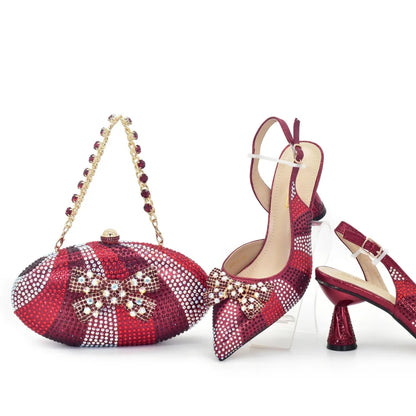 Doershow Lastest Italian Design Fashion Style Ladies Shoes with Matching Bag Set 2026 Nigerian Shoes and Bag Set! HO1-1