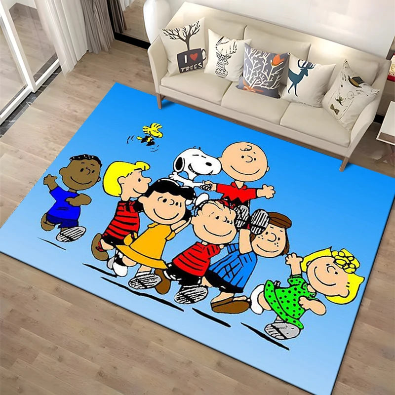 Cartoon Snoopy HD Printed Rugs Carpet For Living Room Home Decoration Children's Crawling Living Room Area Rug Game Floor Mat