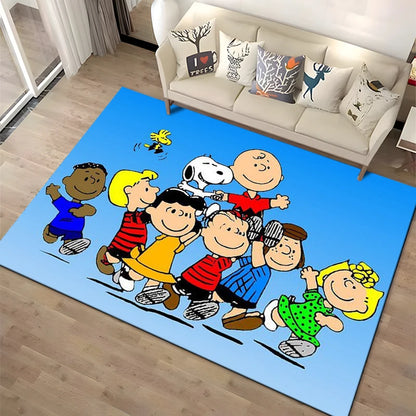 Cartoon Snoopy HD Printed Rugs Carpet For Living Room Home Decoration Children's Crawling Living Room Area Rug Game Floor Mat