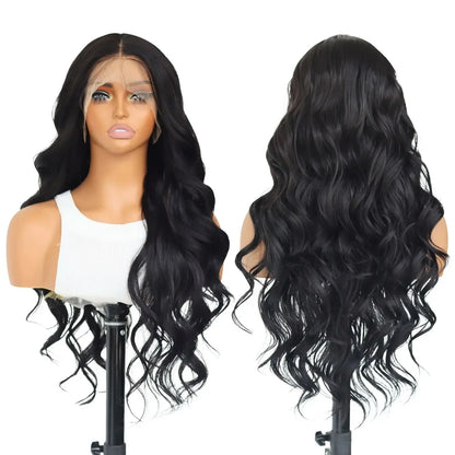 New Body Wave 13*4 Lace Front Synthetic Wigs,Long Glueless Lace Front Wig with Pre Plucked Natrural Hairline and Baby Hair