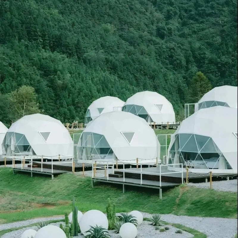 6M Durability Geodesic Dome PVC Tent Spherical Tent Hotel Resort Outdoor Luxury Glamping Dome Starry Tent for Outdoor Living