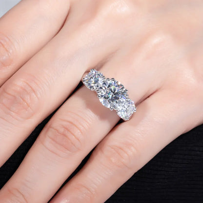 Carnica Luxury 925 Sterling Silver 5CT Real Moissanite Ring D Color Closed Band for Women GRA Diamond Wedding Jewelry Gift Hot
