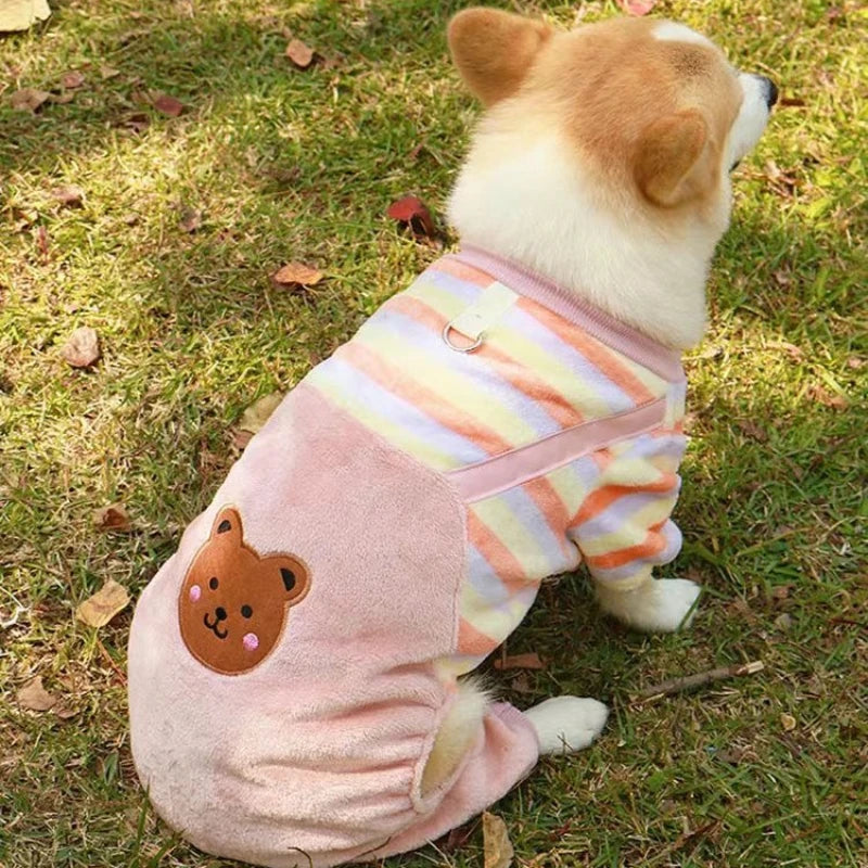 Autumn Winter Pet Dog Soft Fleece Clothes Warm Jumpsuit Coat for Small Medium Large Dog Cat Puppy Jacket Sweater with Leash Ring