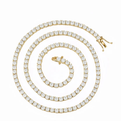 D VVS1 Moissanite Tennis Necklace 100% 925 Sterling Silver 2-6mm Classics with GRA Necklaces for Women Man Wedding Jewelry Gifts