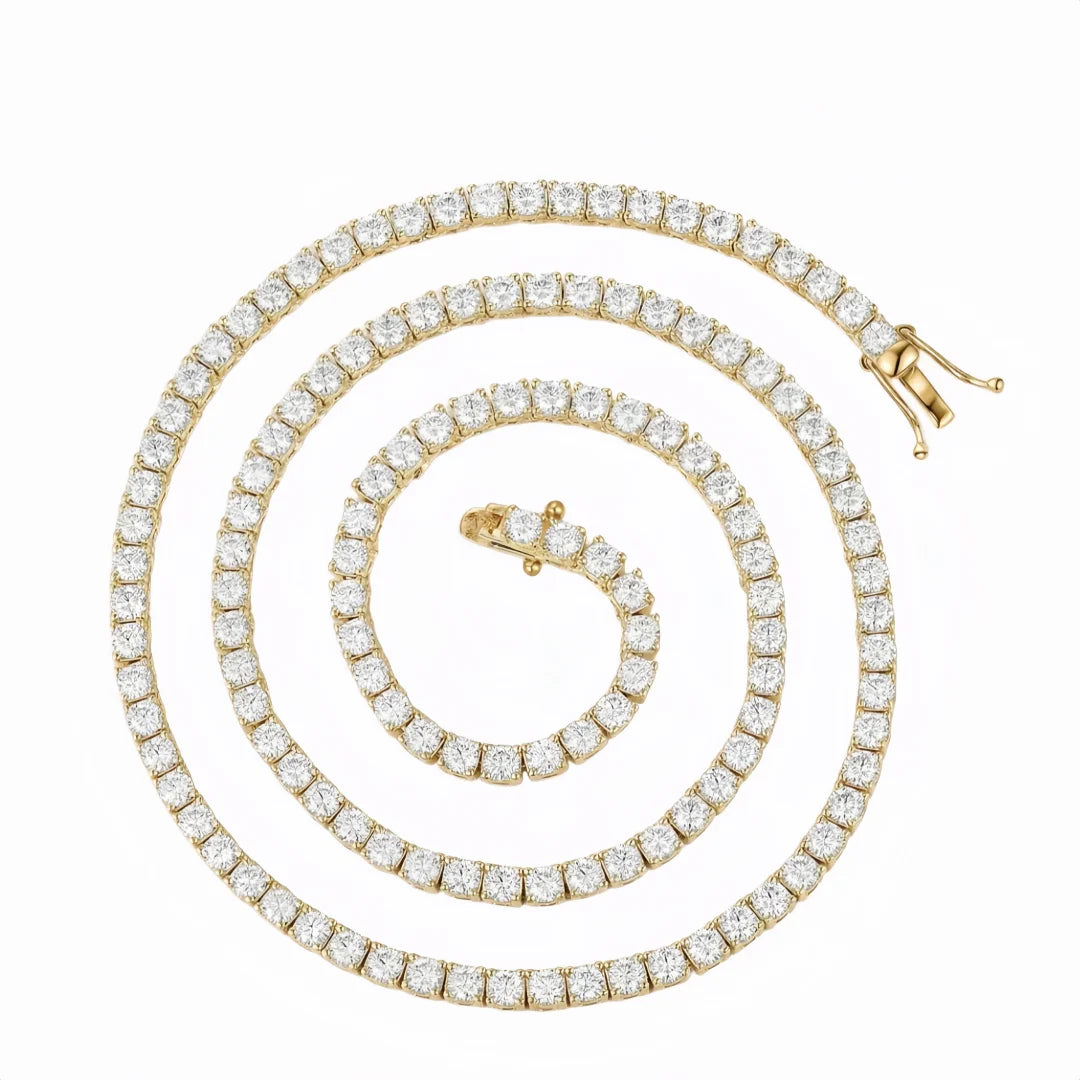 D Color Moissanite Tennis Necklace 100% 925 Sterling Silver 2-6mm Classics with GRA Necklaces for Women Man Wedding Jewelry Gift