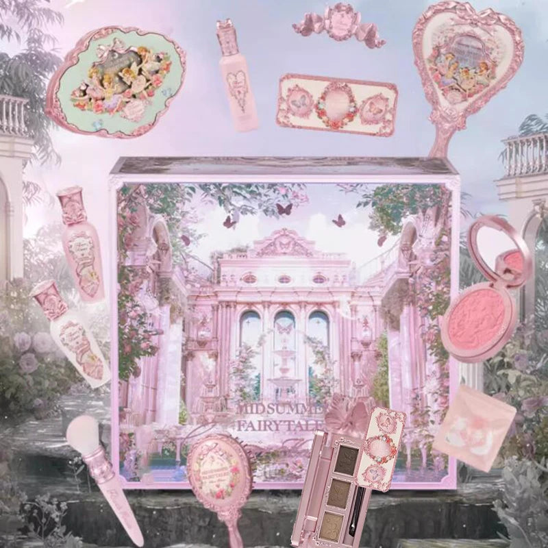 Flower Knows Set Midsummer Fairytales Make up Gift Box Eye Brow Palette Powder Blusher Eyebrow Concealer Lipgloss For Women