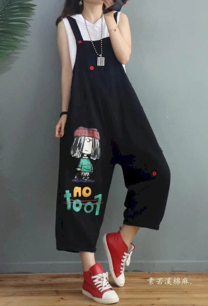 Denim Jumpsuits Women Straight Pants One Piece Outfit Women Rompes Loose Korean Style Casual Vintage Playsuits Women Clothing